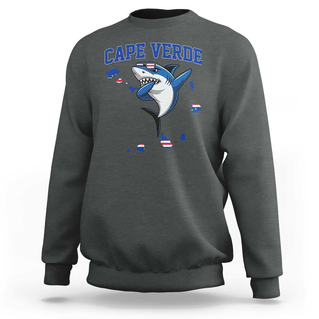Cape Verde Flag Map Shark Cape Verdean Roots Sweatshirt