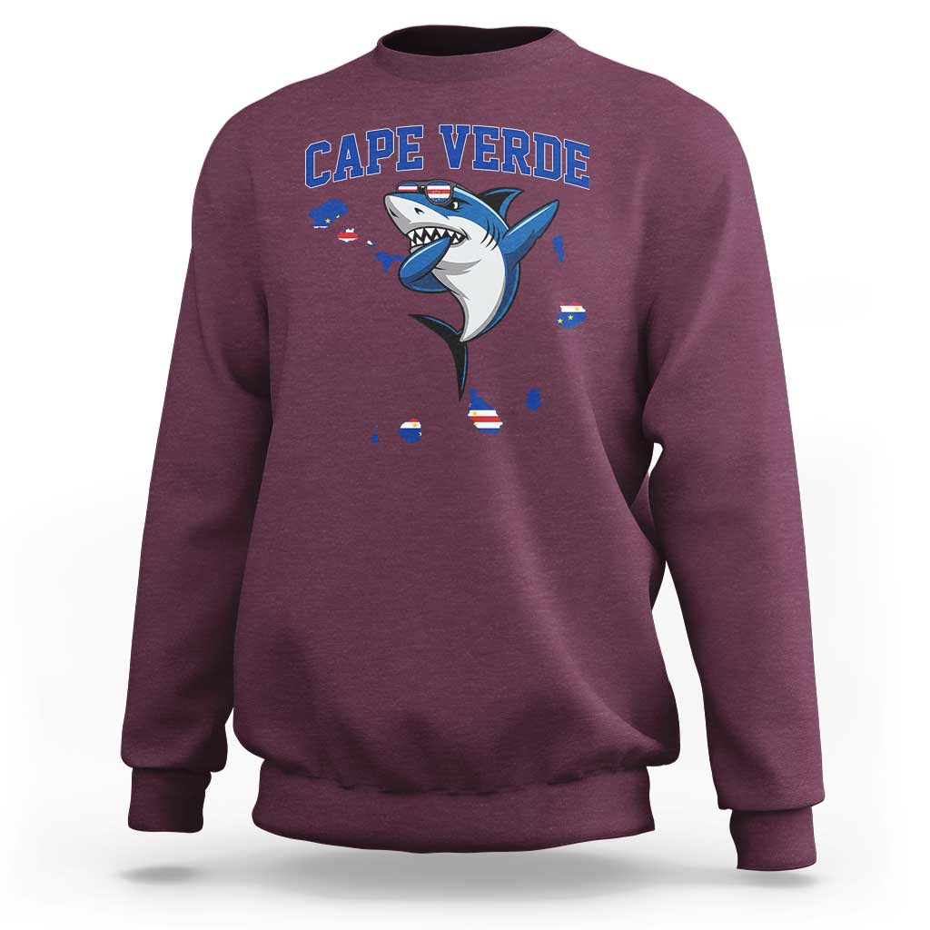 Cape Verde Flag Map Shark Cape Verdean Roots Sweatshirt