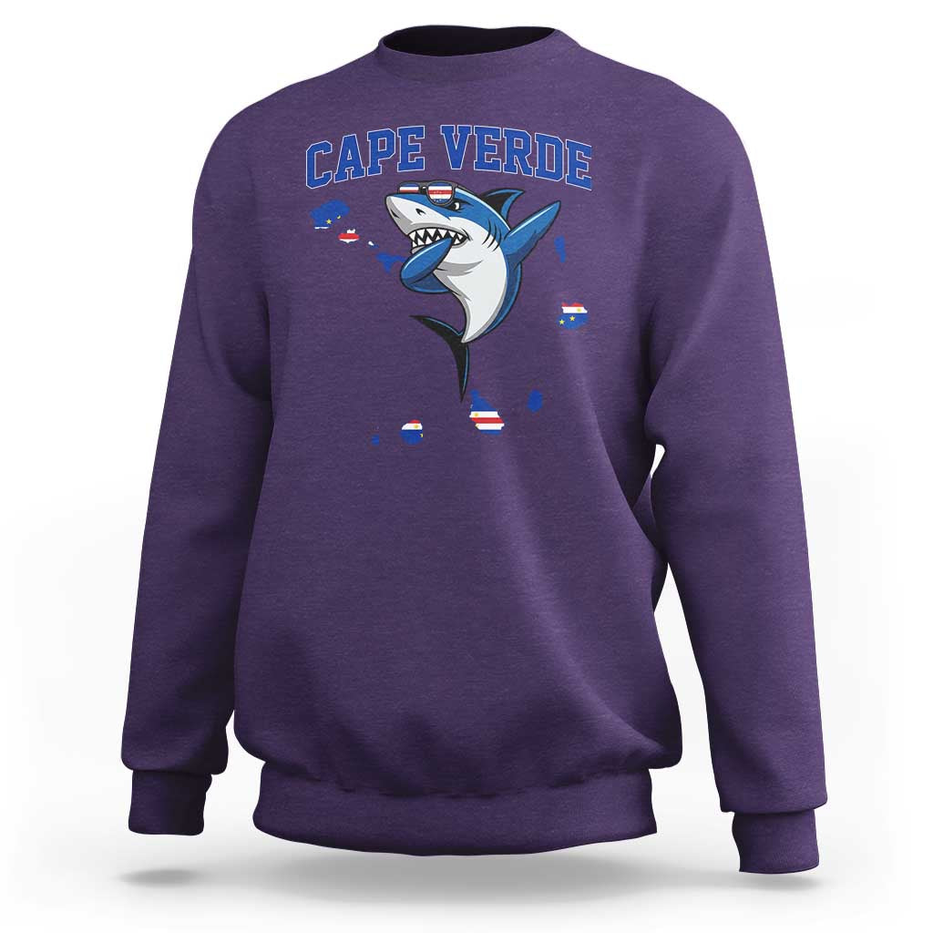 Cape Verde Flag Map Shark Cape Verdean Roots Sweatshirt