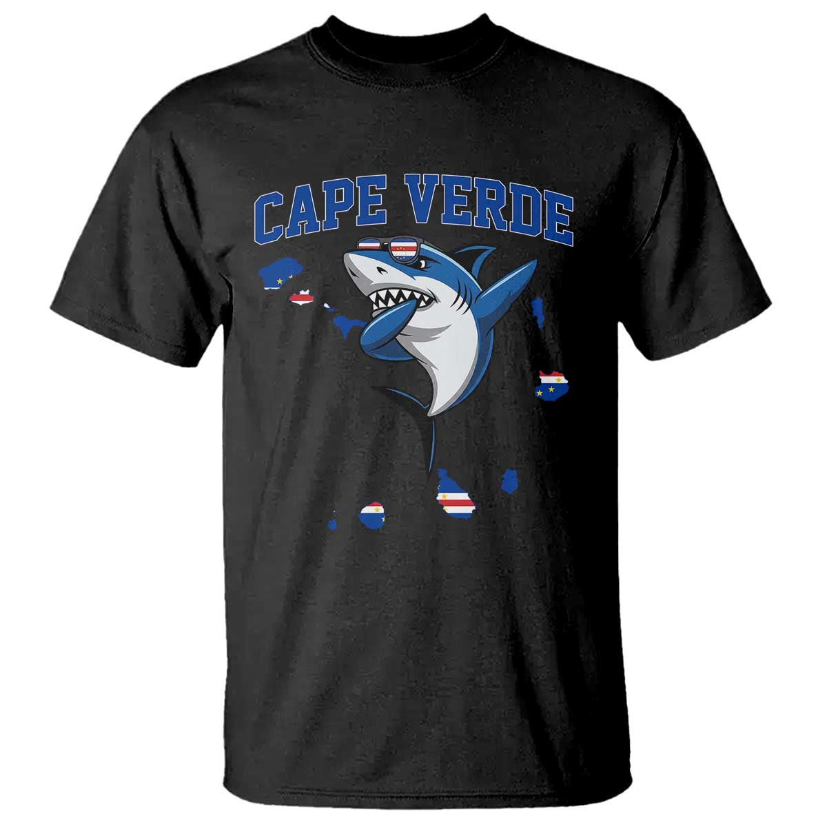 Cape Verde Flag Map Shark Cape Verdean Roots T Shirt