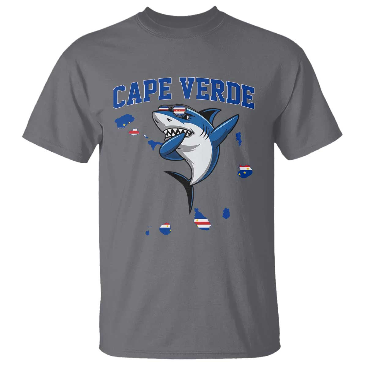 Cape Verde Flag Map Shark Cape Verdean Roots T Shirt