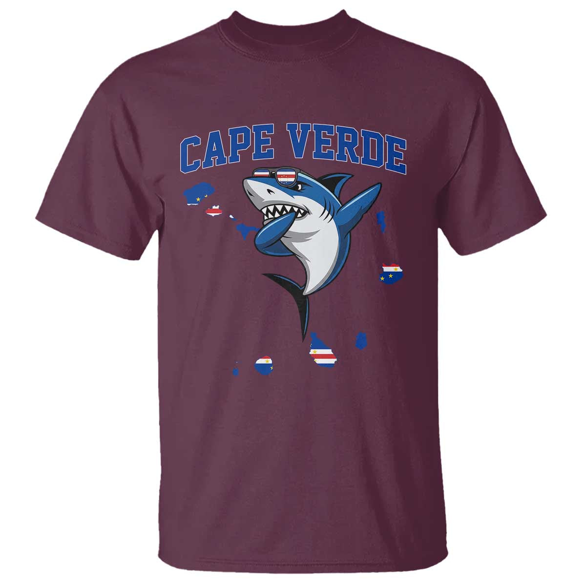 Cape Verde Flag Map Shark Cape Verdean Roots T Shirt