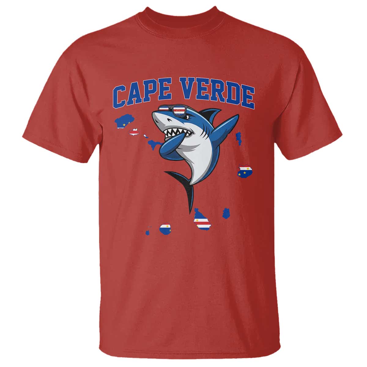 Cape Verde Flag Map Shark Cape Verdean Roots T Shirt