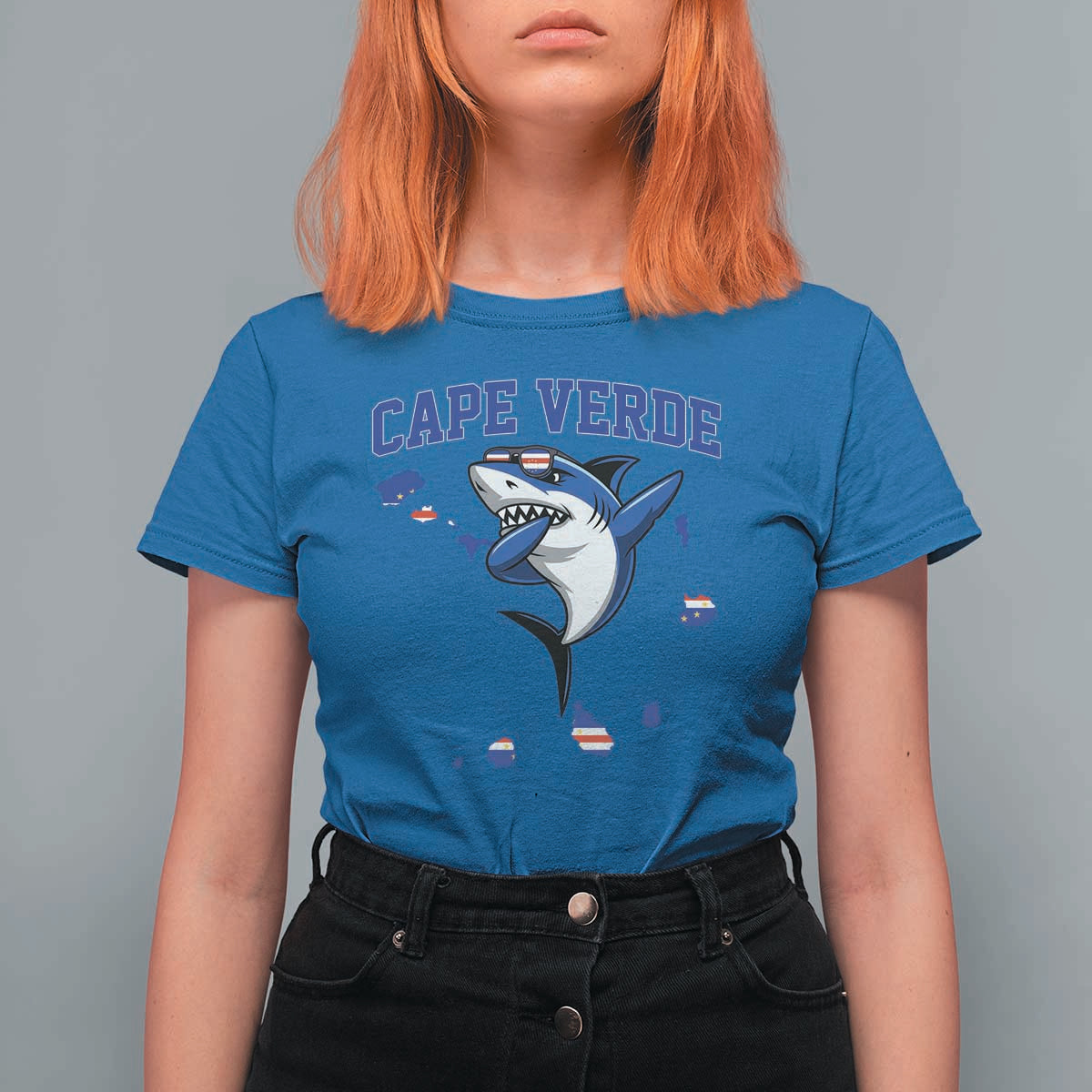Cape Verde Flag Map Shark Cape Verdean Roots T Shirt For Women