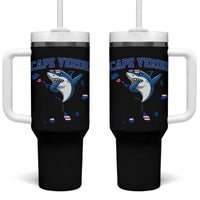 Cape Verde Flag Map Shark Cape Verdean Roots Tumbler With Handle