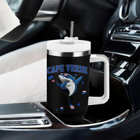 Cape Verde Flag Map Shark Cape Verdean Roots Tumbler With Handle