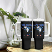 Cape Verde Flag Map Shark Cape Verdean Roots Tumbler With Handle