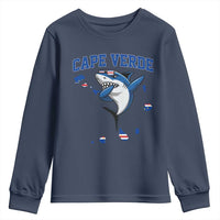 Cape Verde Flag Map Shark Cape Verdean Roots Youth Sweatshirt