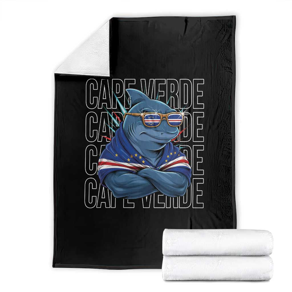 Cape Verde Flag Shark Cape Verdean Roots Cabo Verde Throw Blanket