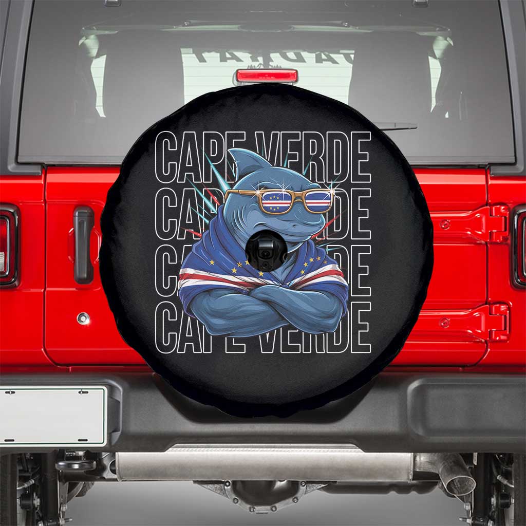Cape Verde Flag Shark Cape Verdean Roots Cabo Verde Spare Tire Cover