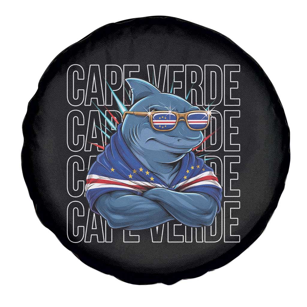 Cape Verde Flag Shark Cape Verdean Roots Cabo Verde Spare Tire Cover