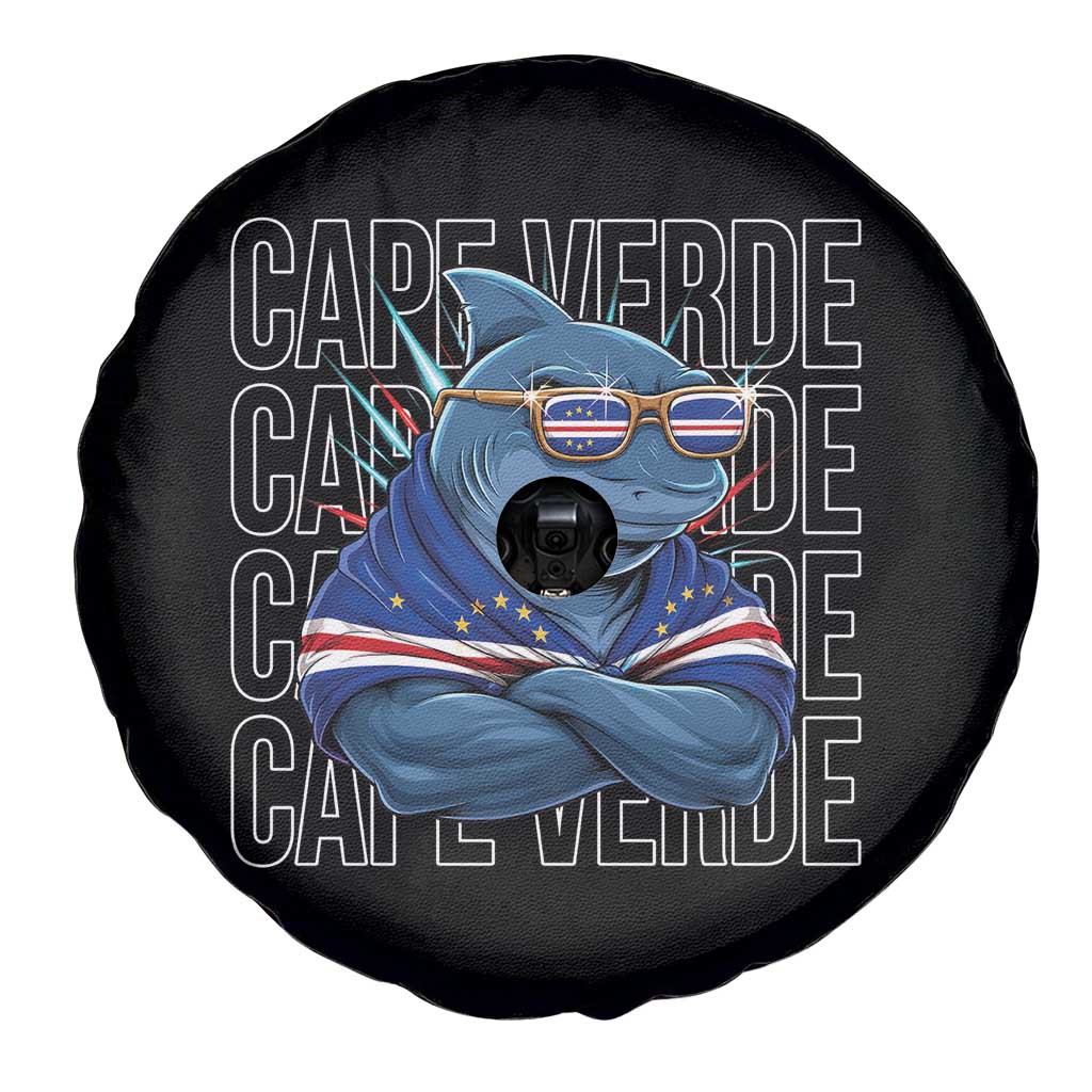 Cape Verde Flag Shark Cape Verdean Roots Cabo Verde Spare Tire Cover