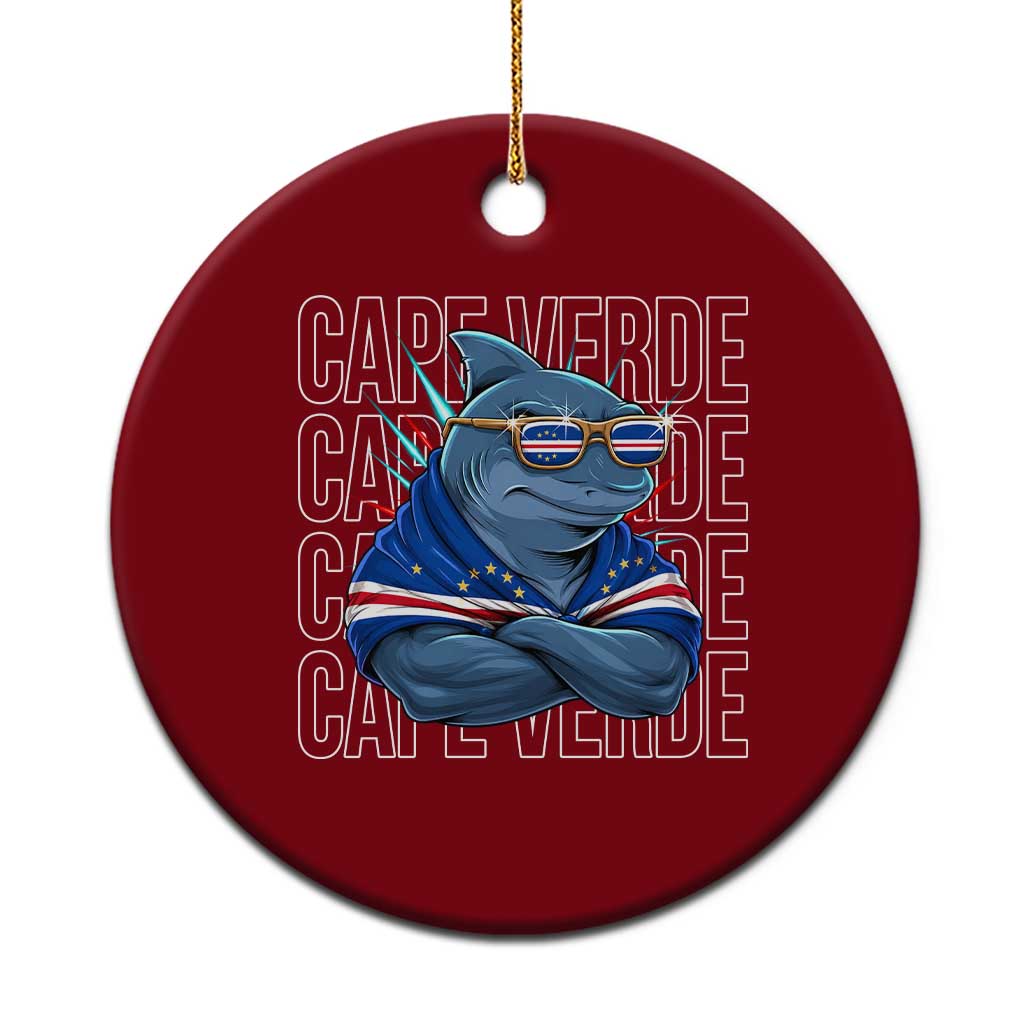 Cape Verde Flag Shark Cape Verdean Roots Cabo Verde Ceramic Ornament