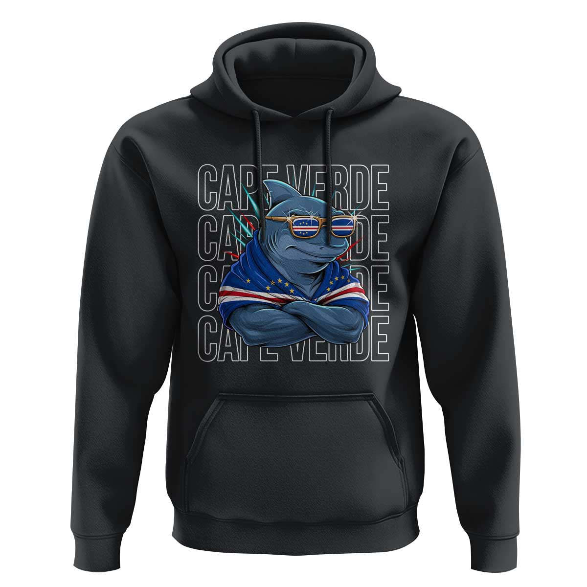 Cape Verde Flag Shark Cape Verdean Roots Cabo Verde Hoodie