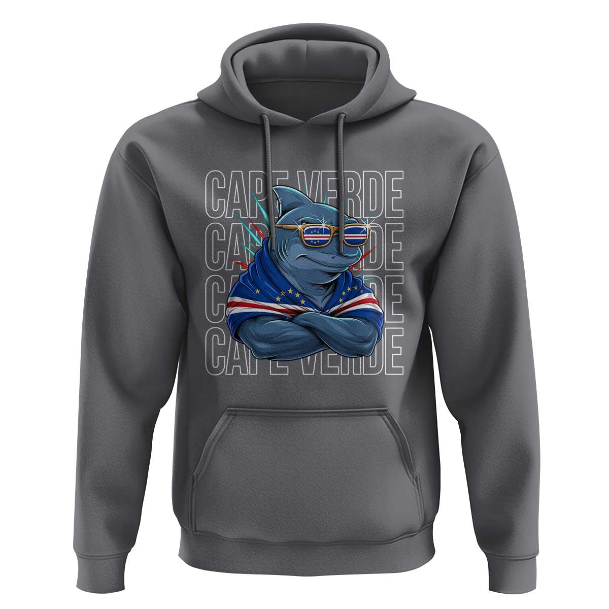 Cape Verde Flag Shark Cape Verdean Roots Cabo Verde Hoodie