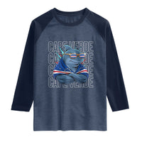 Cape Verde Flag Shark Cape Verdean Roots Cabo Verde Raglan Shirt
