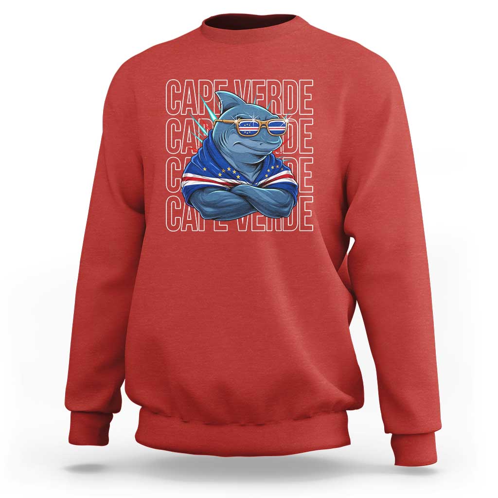 Cape Verde Flag Shark Cape Verdean Roots Cabo Verde Sweatshirt