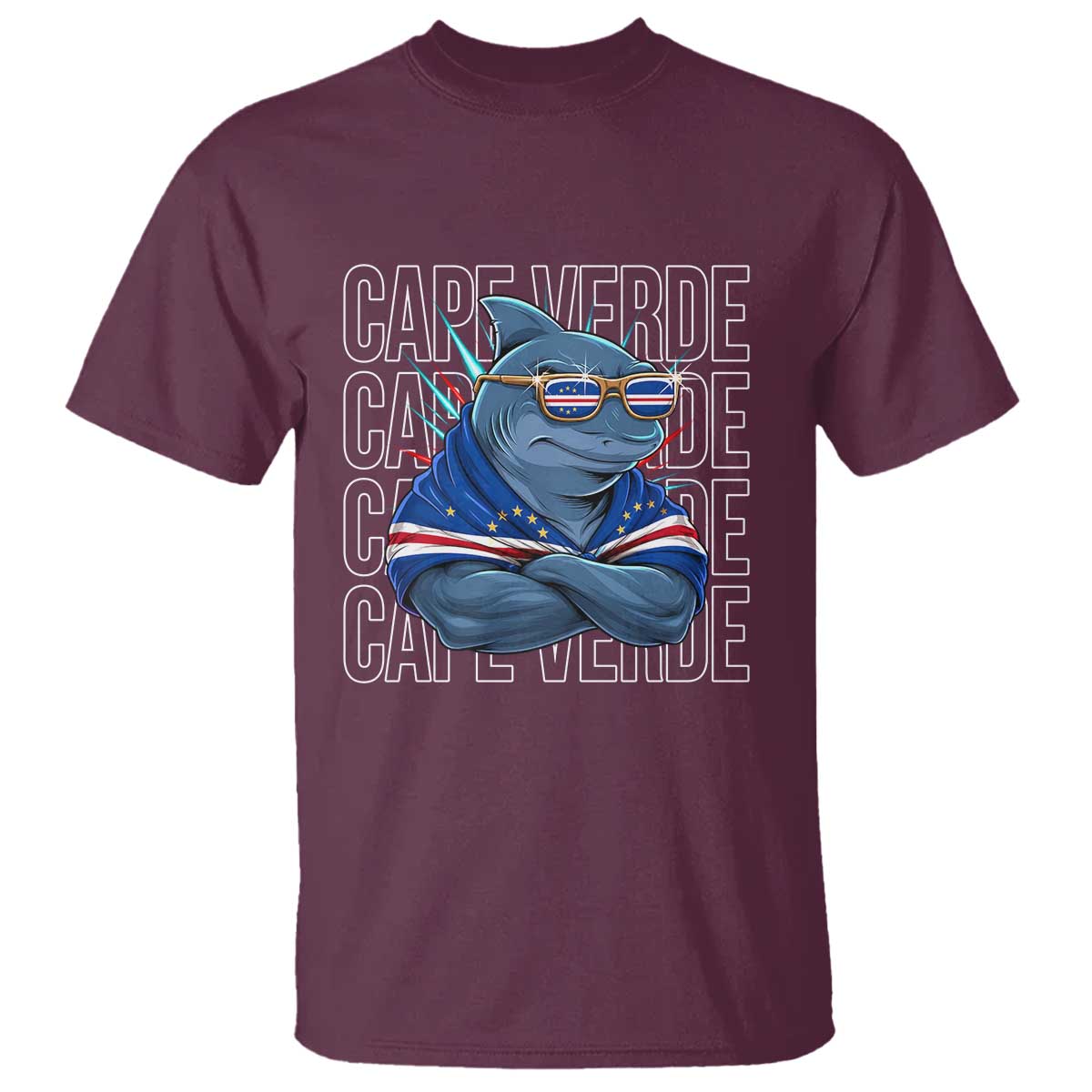 Cape Verde Flag Shark Cape Verdean Roots Cabo Verde T Shirt