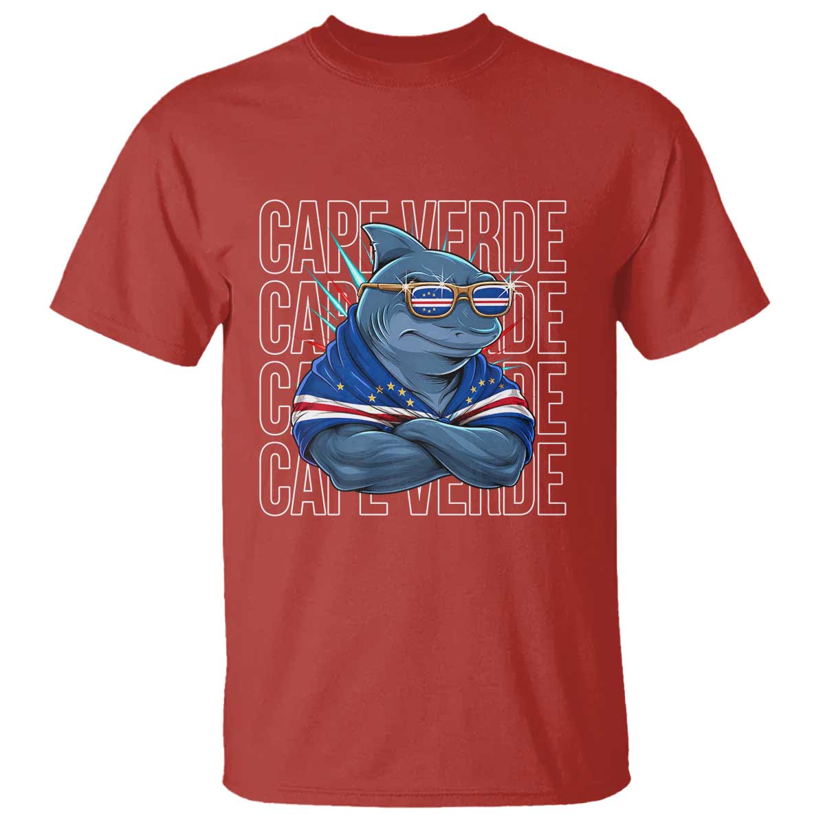 Cape Verde Flag Shark Cape Verdean Roots Cabo Verde T Shirt