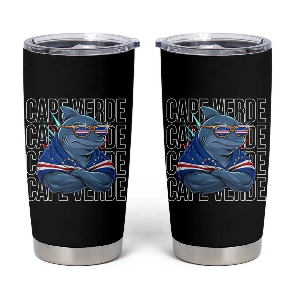Cape Verde Flag Shark Cape Verdean Roots Cabo Verde Tumbler Cup