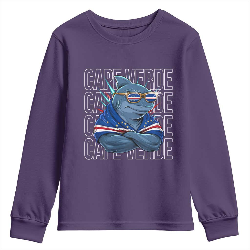 Cape Verde Flag Shark Cape Verdean Roots Cabo Verde Youth Sweatshirt