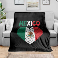 Mexican Flag Heart Mexico City Independence Day Gift Throw Blanket