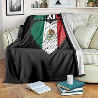 Mexican Flag Heart Mexico City Independence Day Gift Throw Blanket
