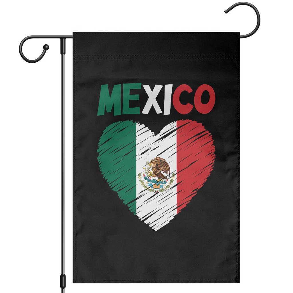 Mexican Flag Heart Mexico City Independence Day Gift Garden Flag