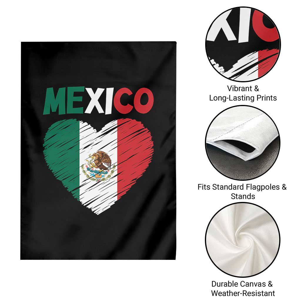 Mexican Flag Heart Mexico City Independence Day Gift Garden Flag