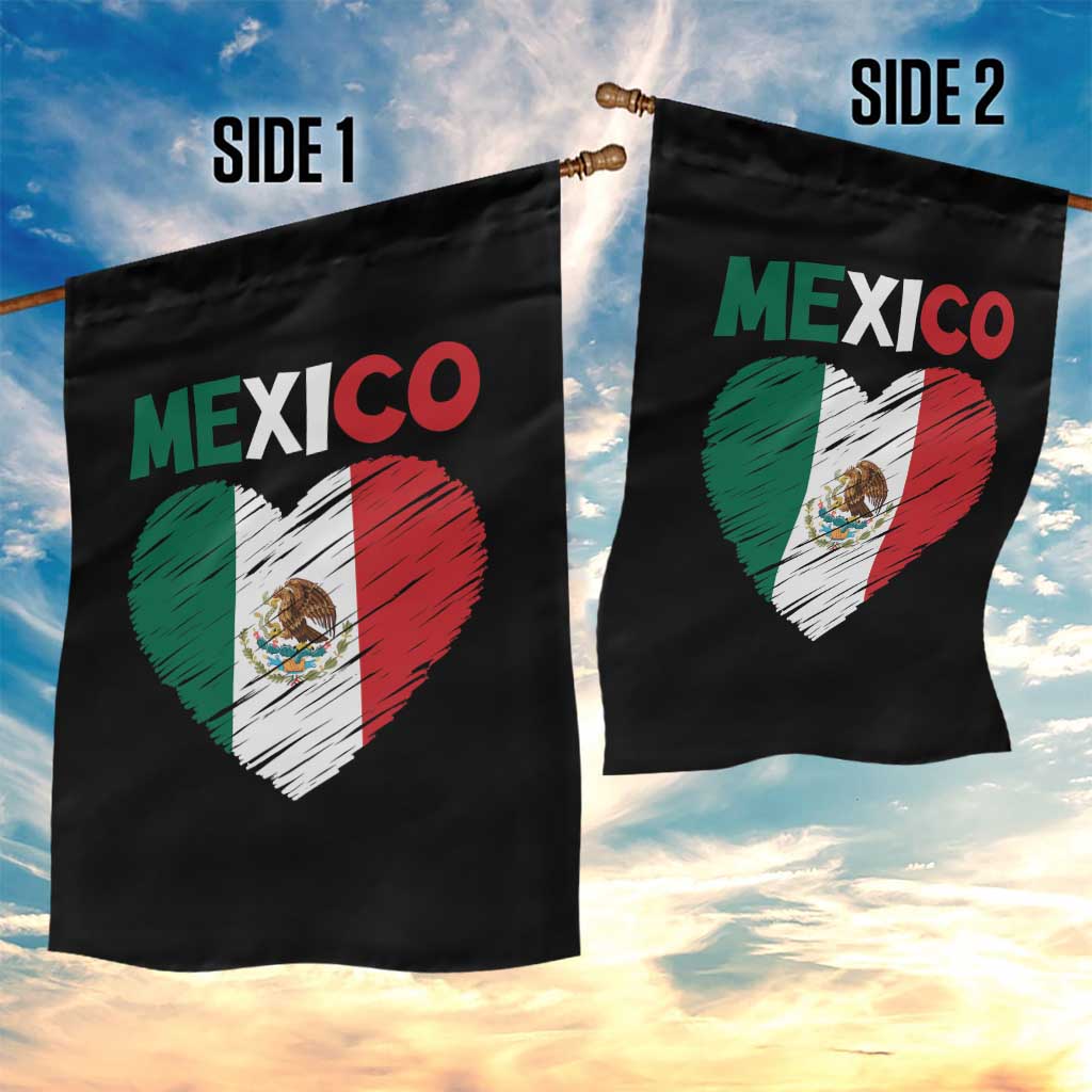 Mexican Flag Heart Mexico City Independence Day Gift Garden Flag