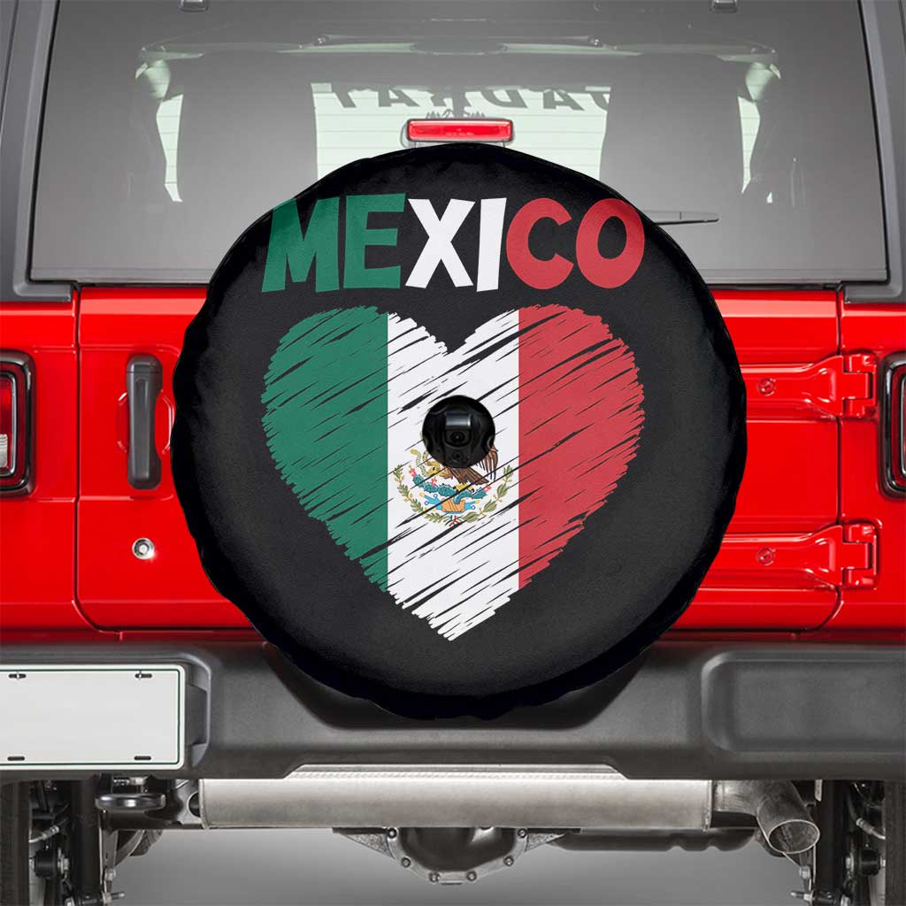 Mexican Flag Heart Mexico City Independence Day Gift Spare Tire Cover