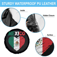Mexican Flag Heart Mexico City Independence Day Gift Spare Tire Cover