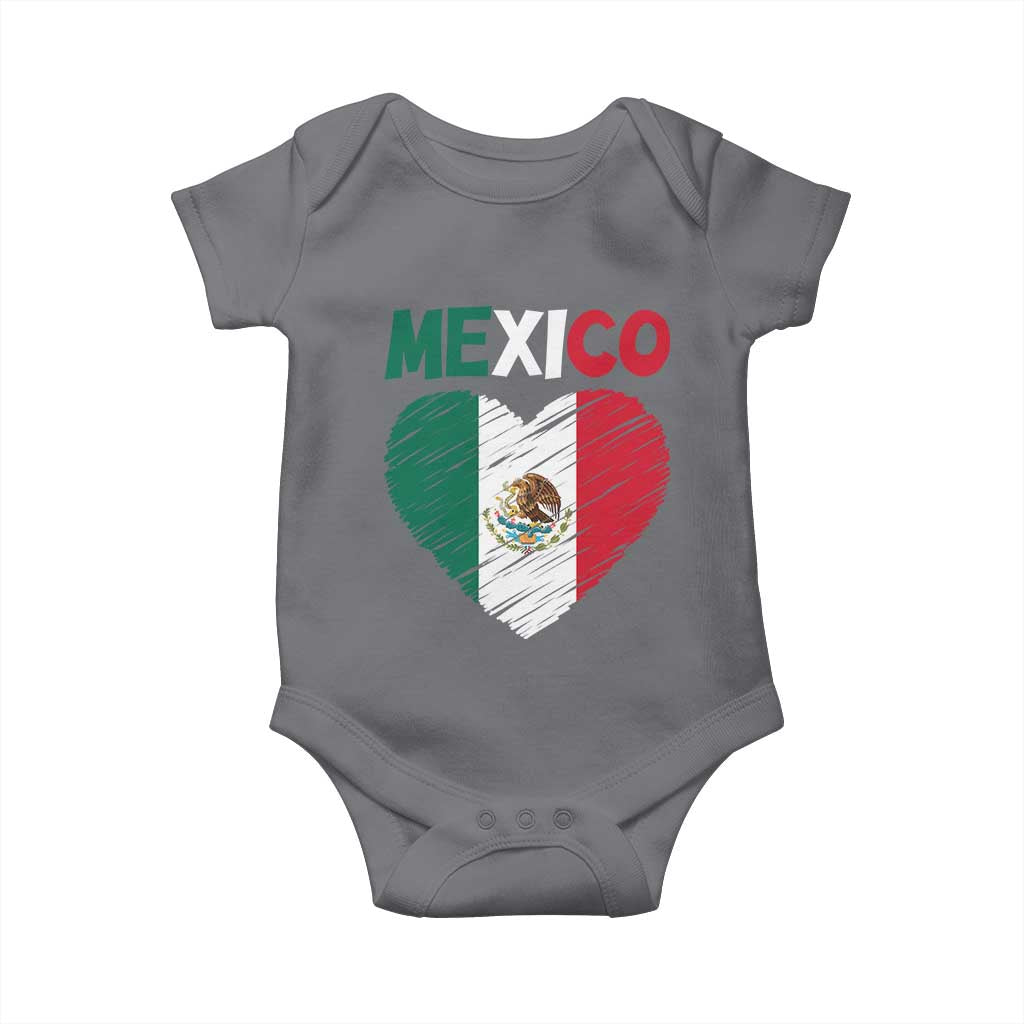 Mexican Flag Heart Mexico City Independence Day Gift Baby Onesie