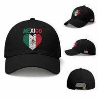 Mexican Flag Heart Mexico City Independence Day Gift Baseball Cap
