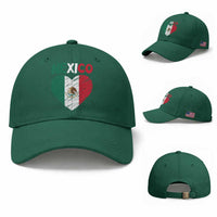 Mexican Flag Heart Mexico City Independence Day Gift Baseball Cap
