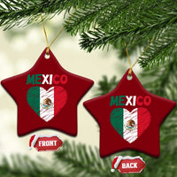 Mexican Flag Heart Mexico City Independence Day Gift Ceramic Ornament