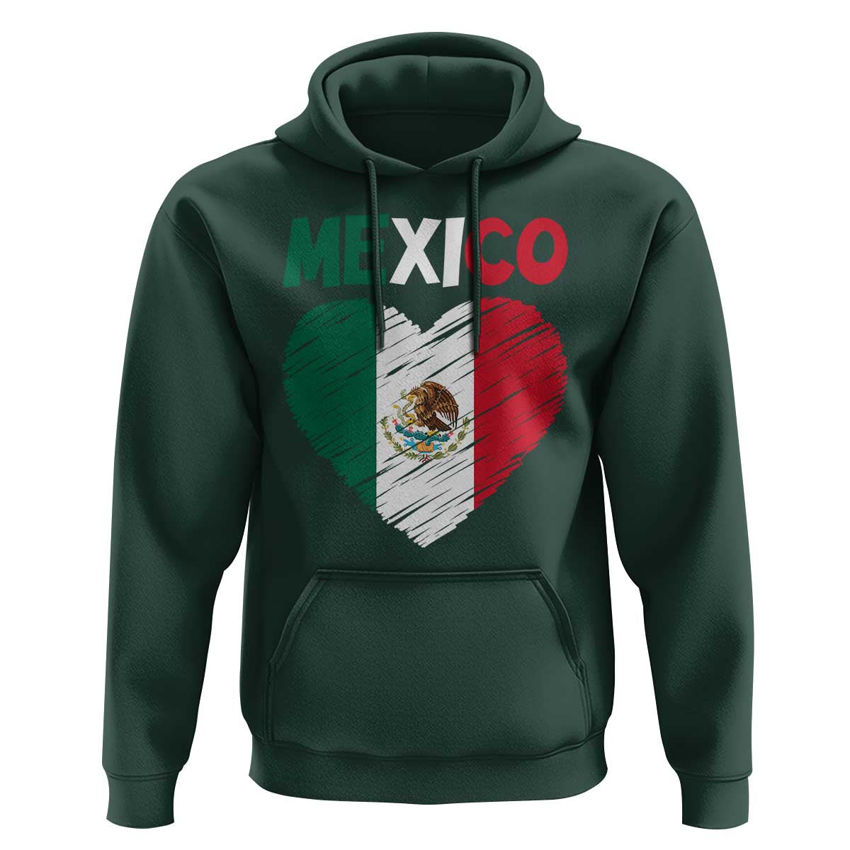 Mexican Flag Heart Mexico City Independence Day Gift Hoodie