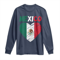 Mexican Flag Heart Mexico City Independence Day Gift Long Sleeve Shirt