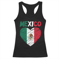 Mexican Flag Heart Mexico City Independence Day Gift Racerback Tank Top