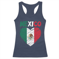 Mexican Flag Heart Mexico City Independence Day Gift Racerback Tank Top
