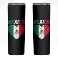 Mexican Flag Heart Mexico City Independence Day Gift Skinny Tumbler