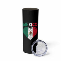 Mexican Flag Heart Mexico City Independence Day Gift Skinny Tumbler
