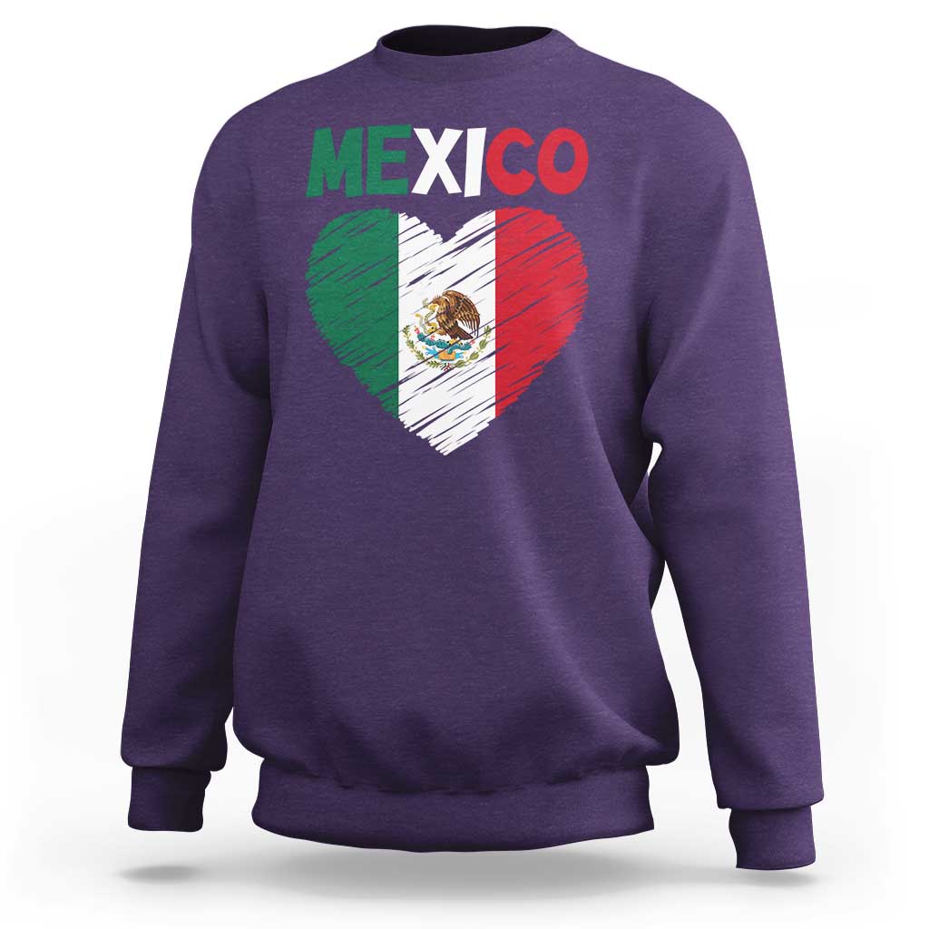 Mexican Flag Heart Mexico City Independence Day Gift Sweatshirt