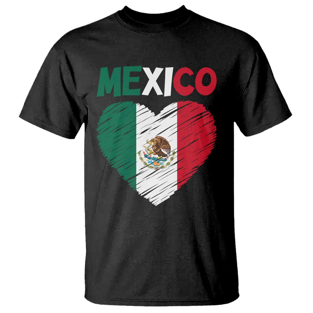 Mexican Flag Heart Mexico City Independence Day Gift T Shirt