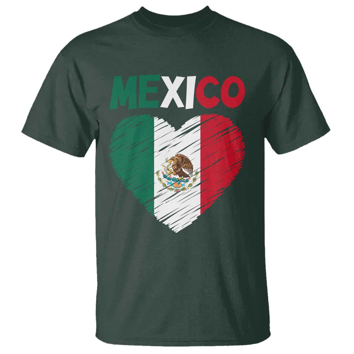 Mexican Flag Heart Mexico City Independence Day Gift T Shirt