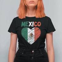 Mexican Flag Heart Mexico City Independence Day Gift T Shirt For Women
