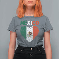 Mexican Flag Heart Mexico City Independence Day Gift T Shirt For Women