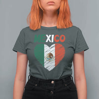 Mexican Flag Heart Mexico City Independence Day Gift T Shirt For Women