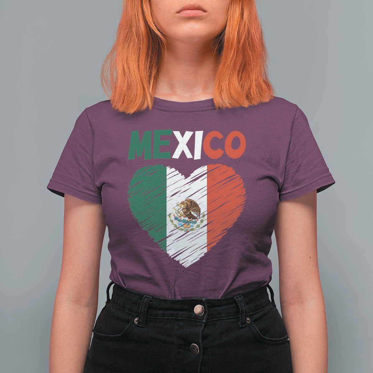 Mexican Flag Heart Mexico City Independence Day Gift T Shirt For Women