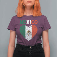 Mexican Flag Heart Mexico City Independence Day Gift T Shirt For Women
